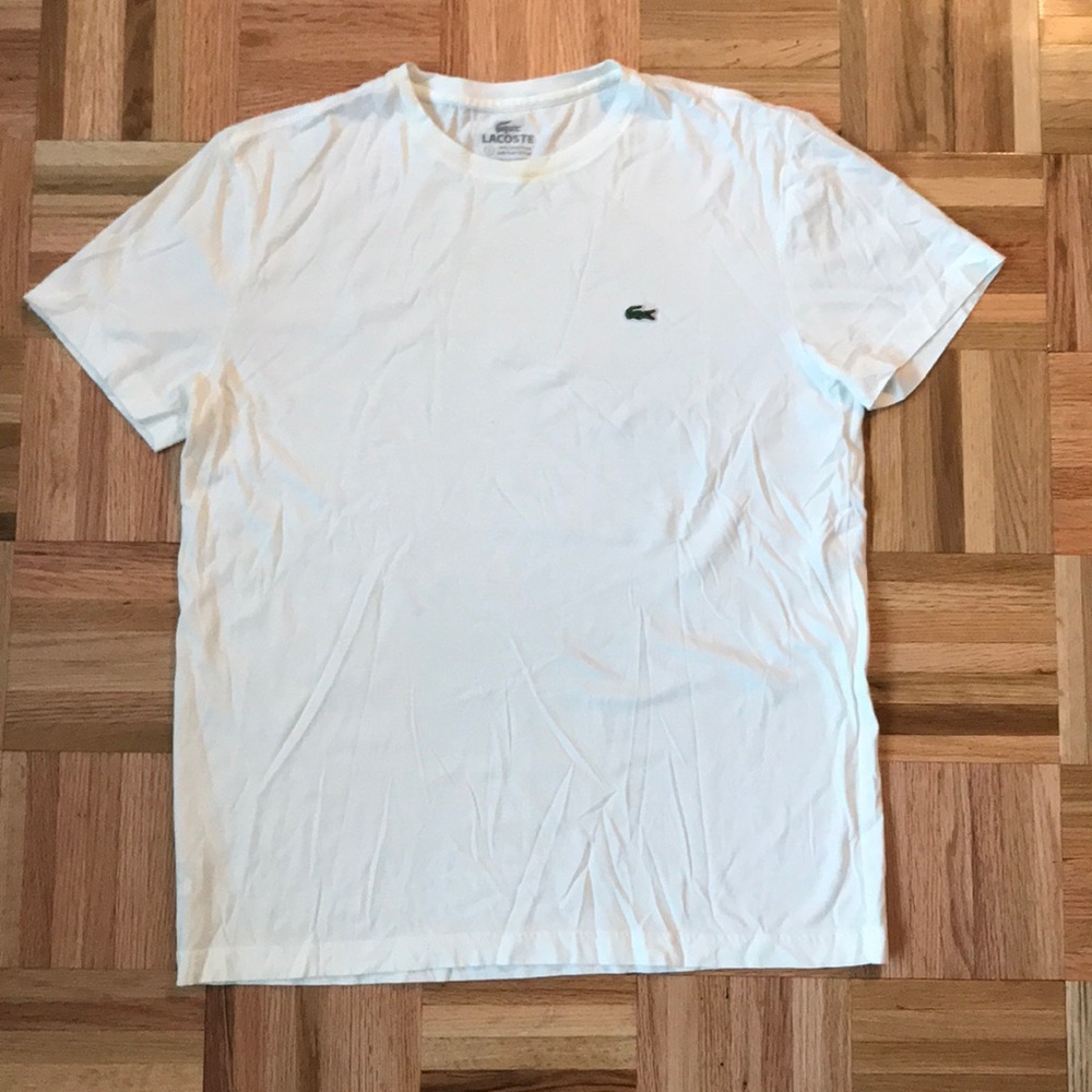 Lacoste Pima White T Shirt 5 Medium